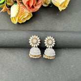 White Bead Star Jhumka